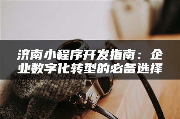 济南小程序开发指南:企业数字化转型的必备选择